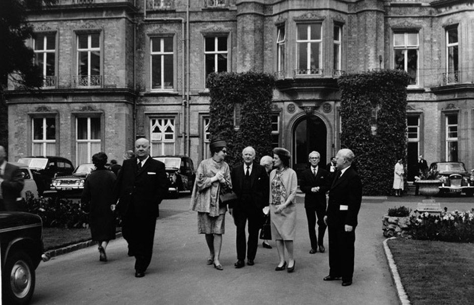 Photograph from the original opening ceremony for the Cooper's Hill campus